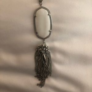 Kendra Scott Long Silver/White Necklace